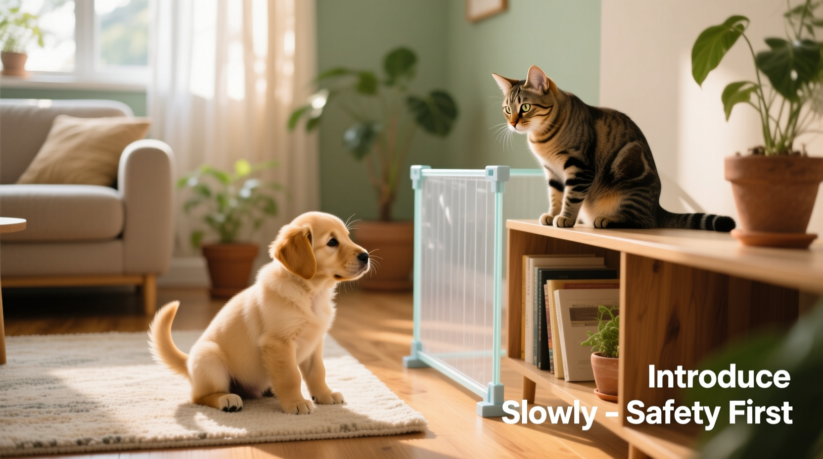 how to introduce a new puppy to a resident cat safely