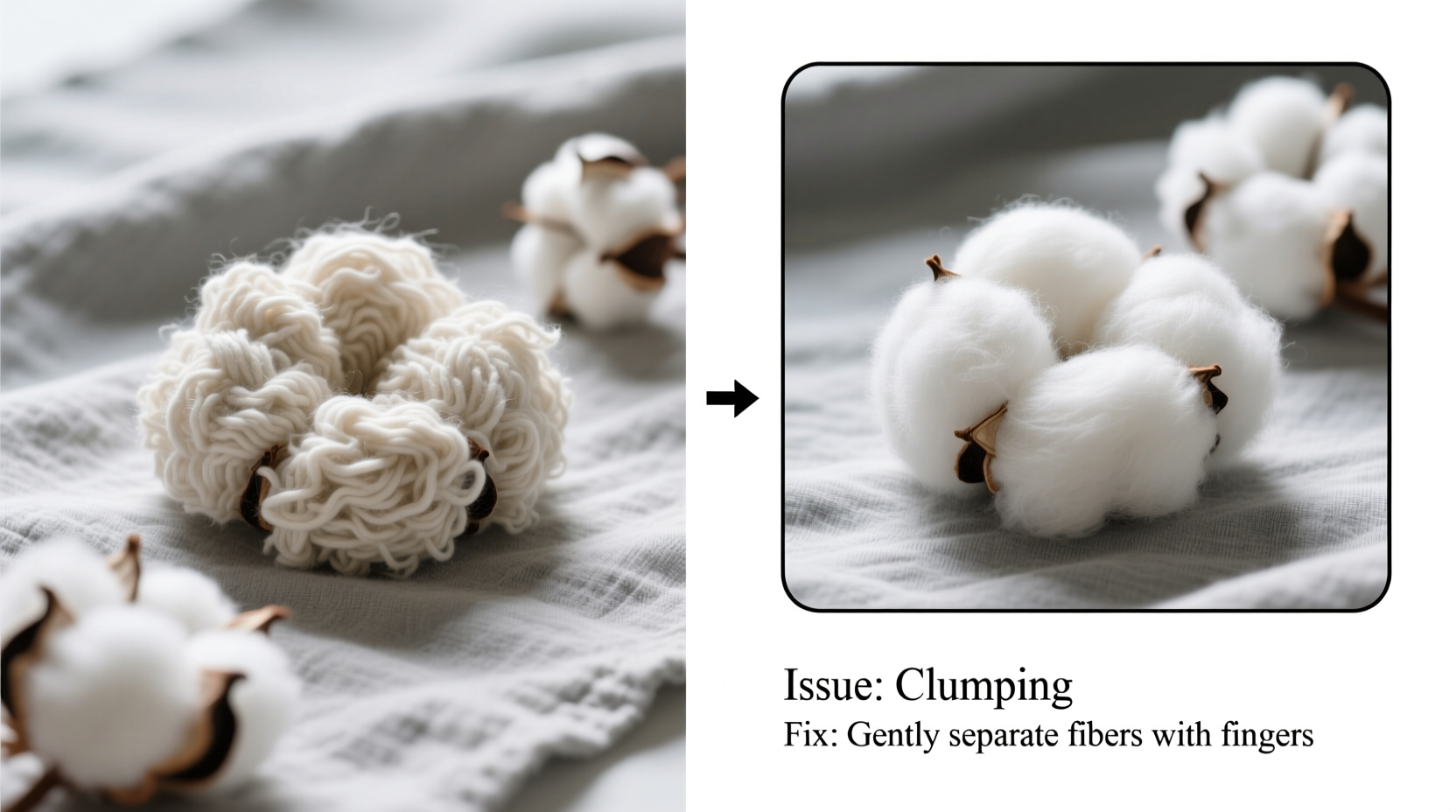 Troubleshooting common homemade fluff issues with visual examples