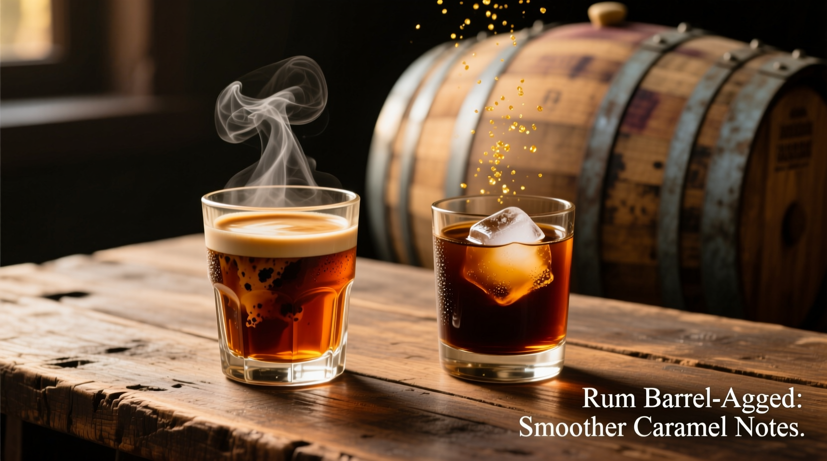 bourbon barrel-aged coffee vs rum barrel-aged which delivers smoother caramel notes