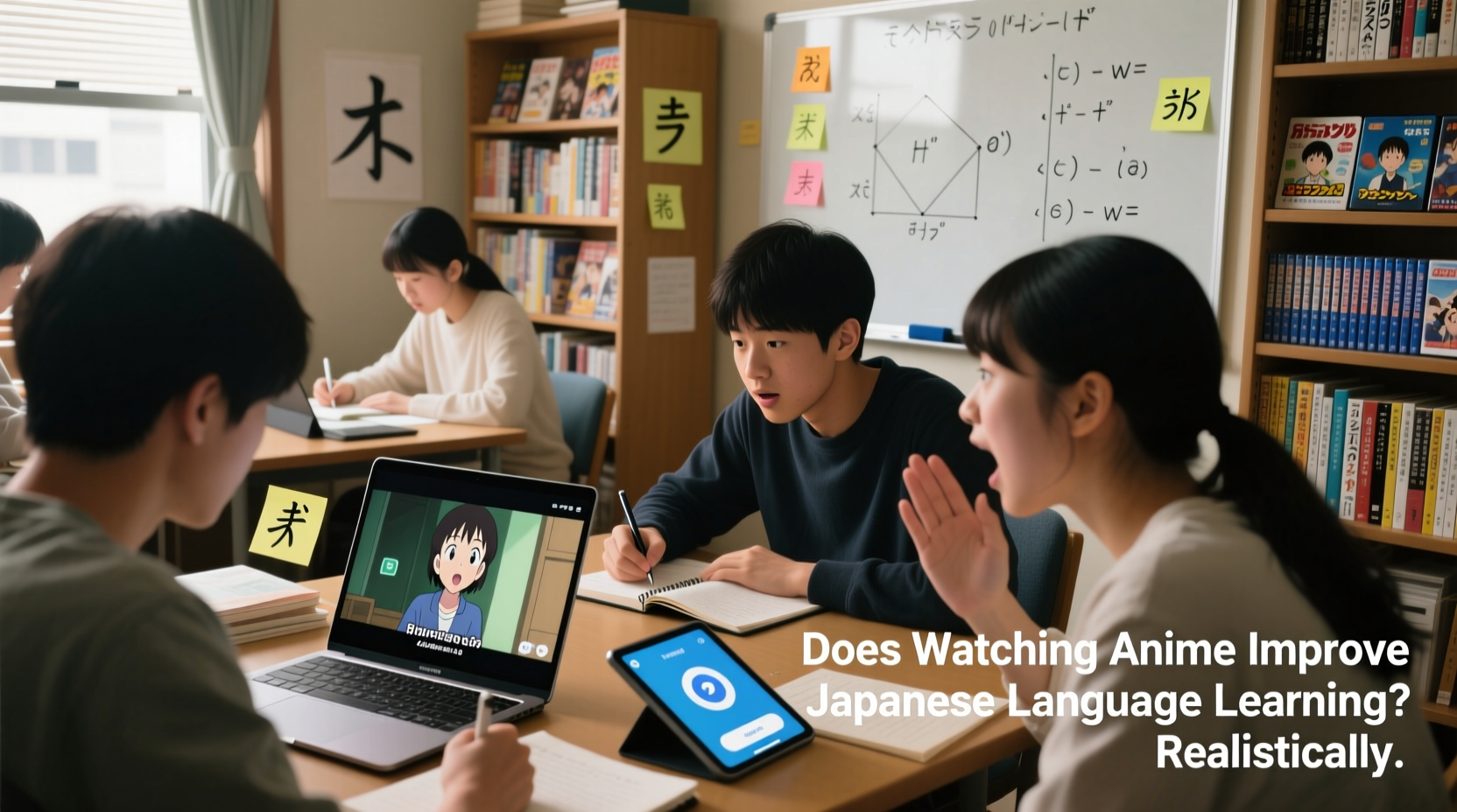 does watching anime improve japanese language learning realistically