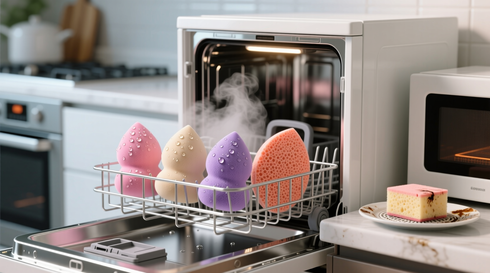 dishwasher vs microwave sanitizing makeup sponges