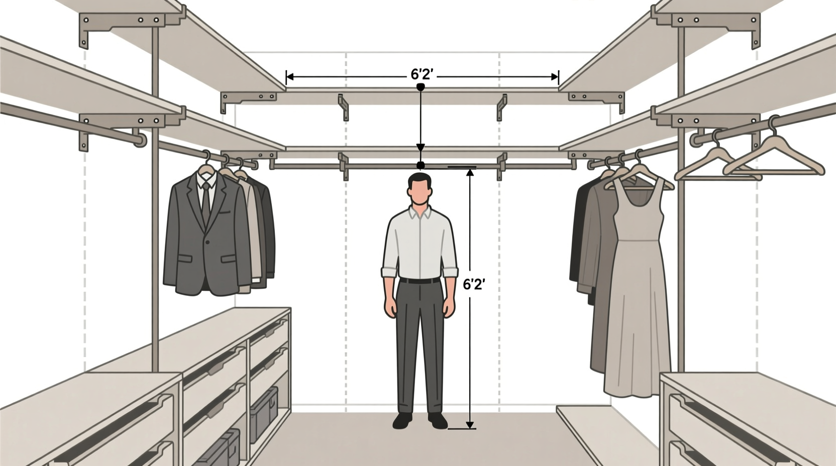 closet organization tips for tall people