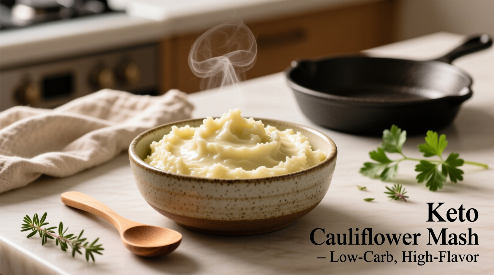 Keto cauliflower mash alternative to potatoes