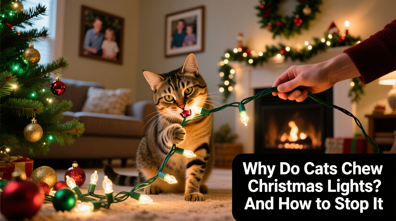 why do cats chew on christmas lights and how to stop the behavior