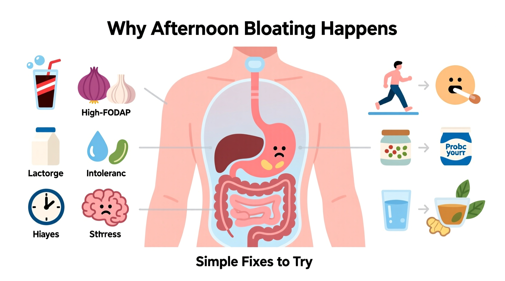 why does my stomach bloat every afternoon causes and fixes