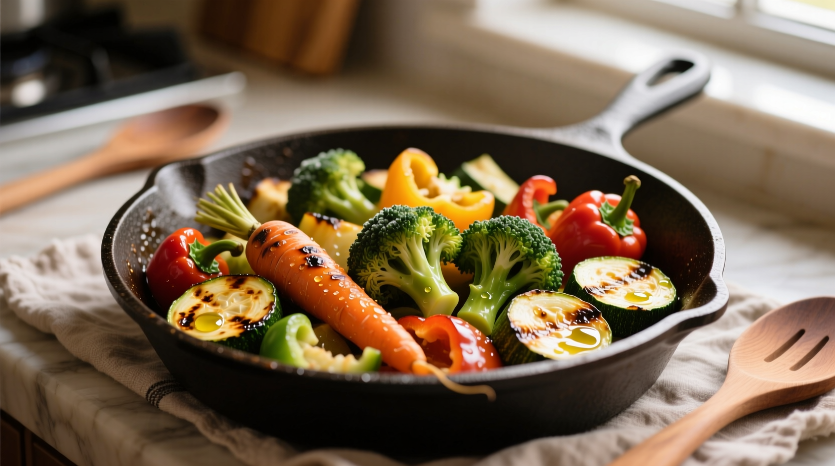 Perfectly roasted frozen vegetables with crisp edges