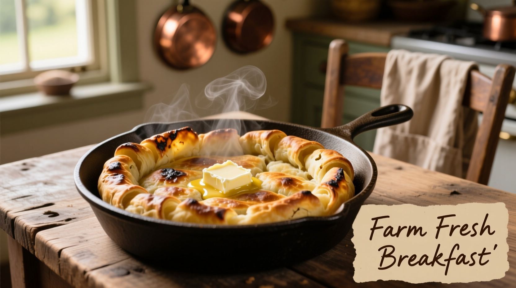 Golden brown potato farls on cast iron skillet