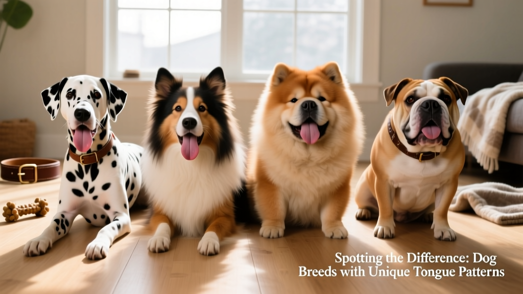 Side-by-side comparison showing tongue pigmentation in different breeds