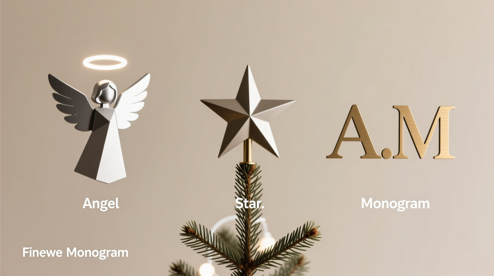 christmas tree topper options angel vs star vs custom monogram which one aligns with modern minimalist decor