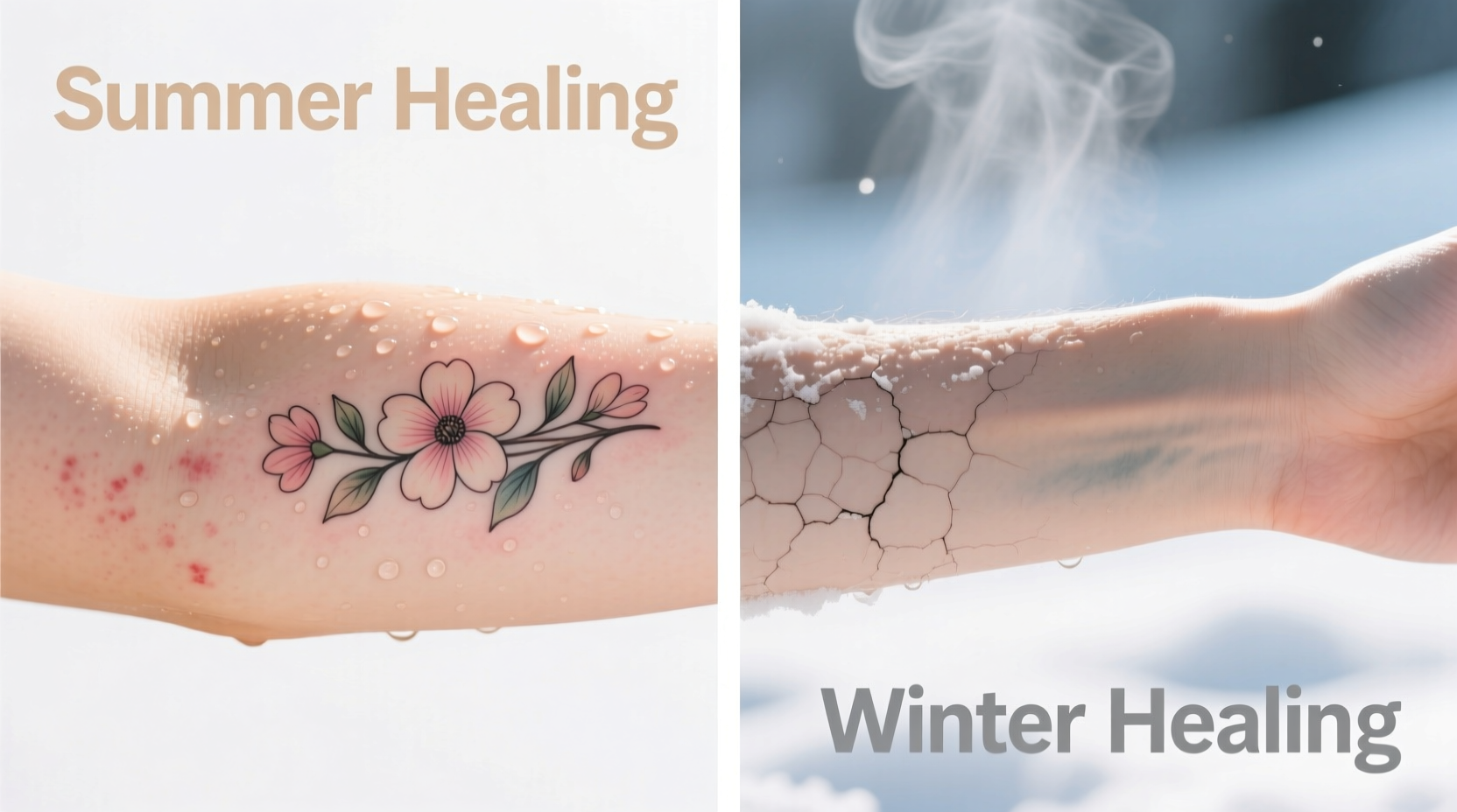 getting a tattoo in summer vs winter healing process tips