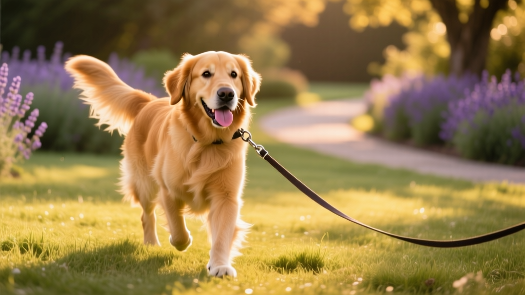 Golden Retriever Attempting to Carry His Own Leash Couldn’t Be More Proud of Himself
