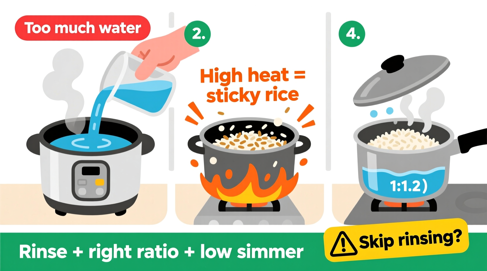 why does my rice always come out sticky fixing common cooking errors