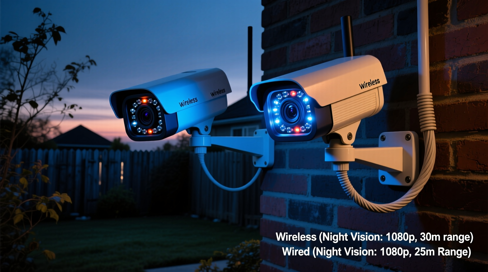 wireless security camera vs wired which offers better night vision quality