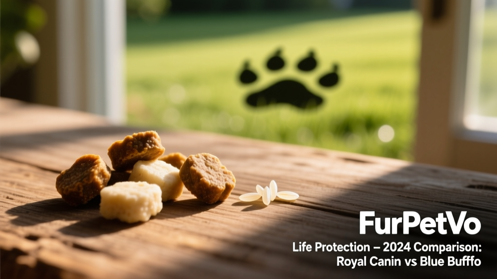 Close-up of FurPetVo Life Protection kibble showing texture, size, and natural color variation