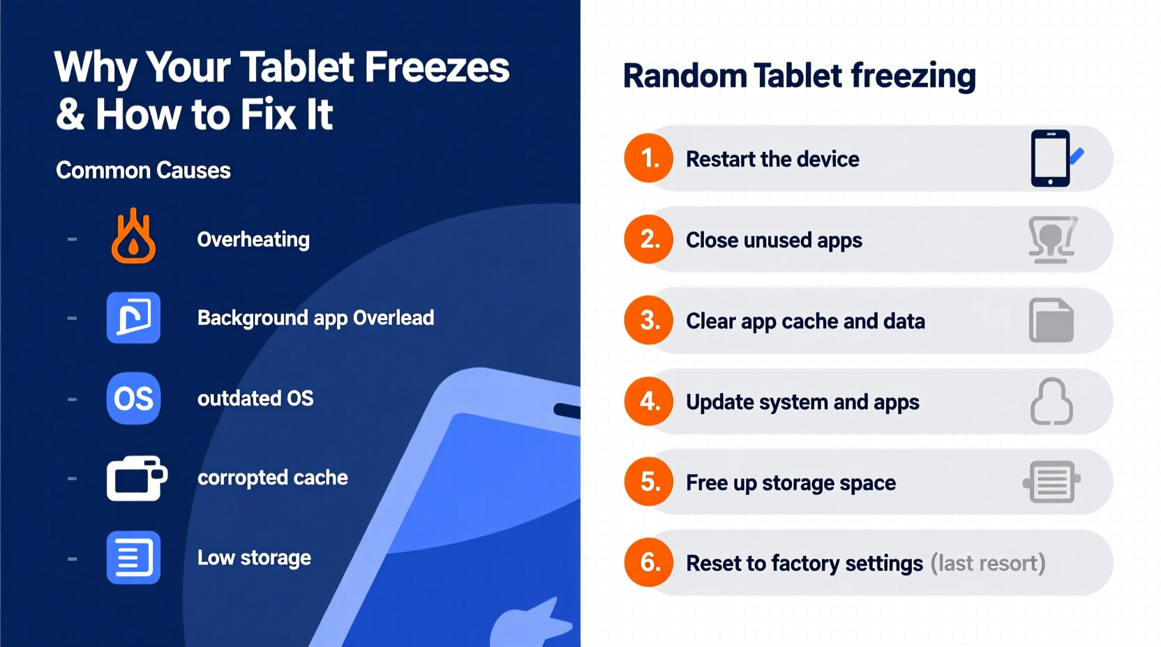 why does my tablet freeze randomly and easy troubleshooting steps