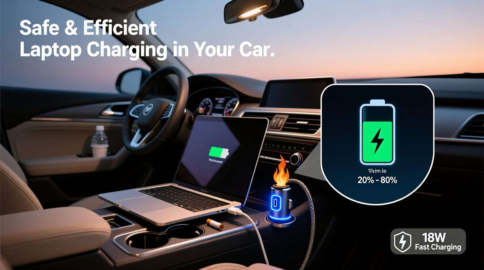 how to charge laptop in car