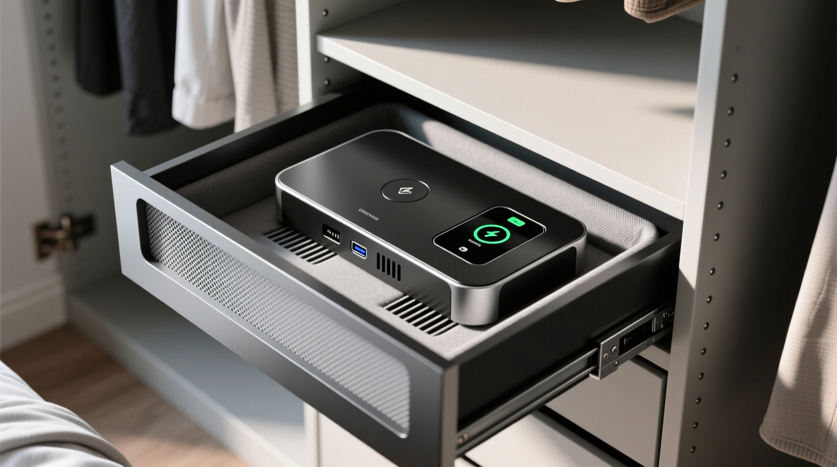 closet organization tips safe hidden charging