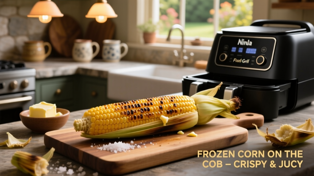 Frozen Corn on the Cob in Ninja Foodi Grill