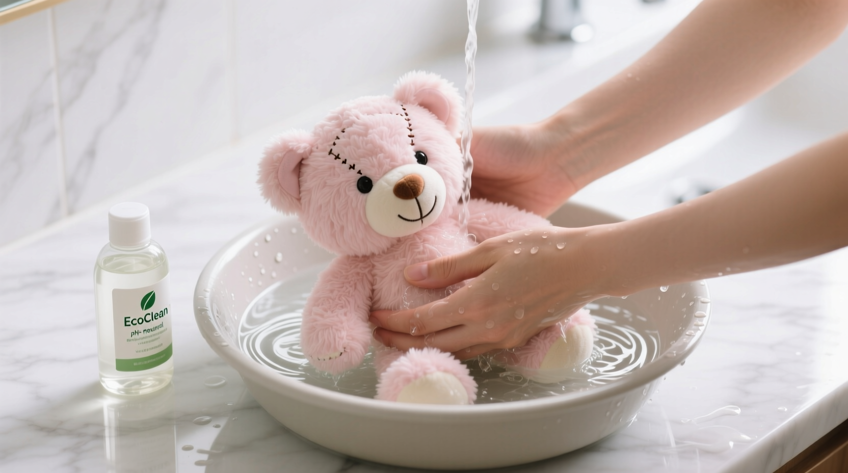 how to clean a plushie with embroidered eyes safely