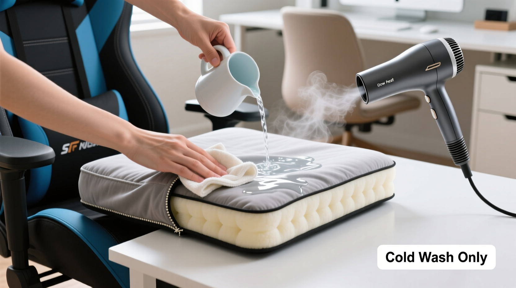 gaming chair cushion cover removal washing guide