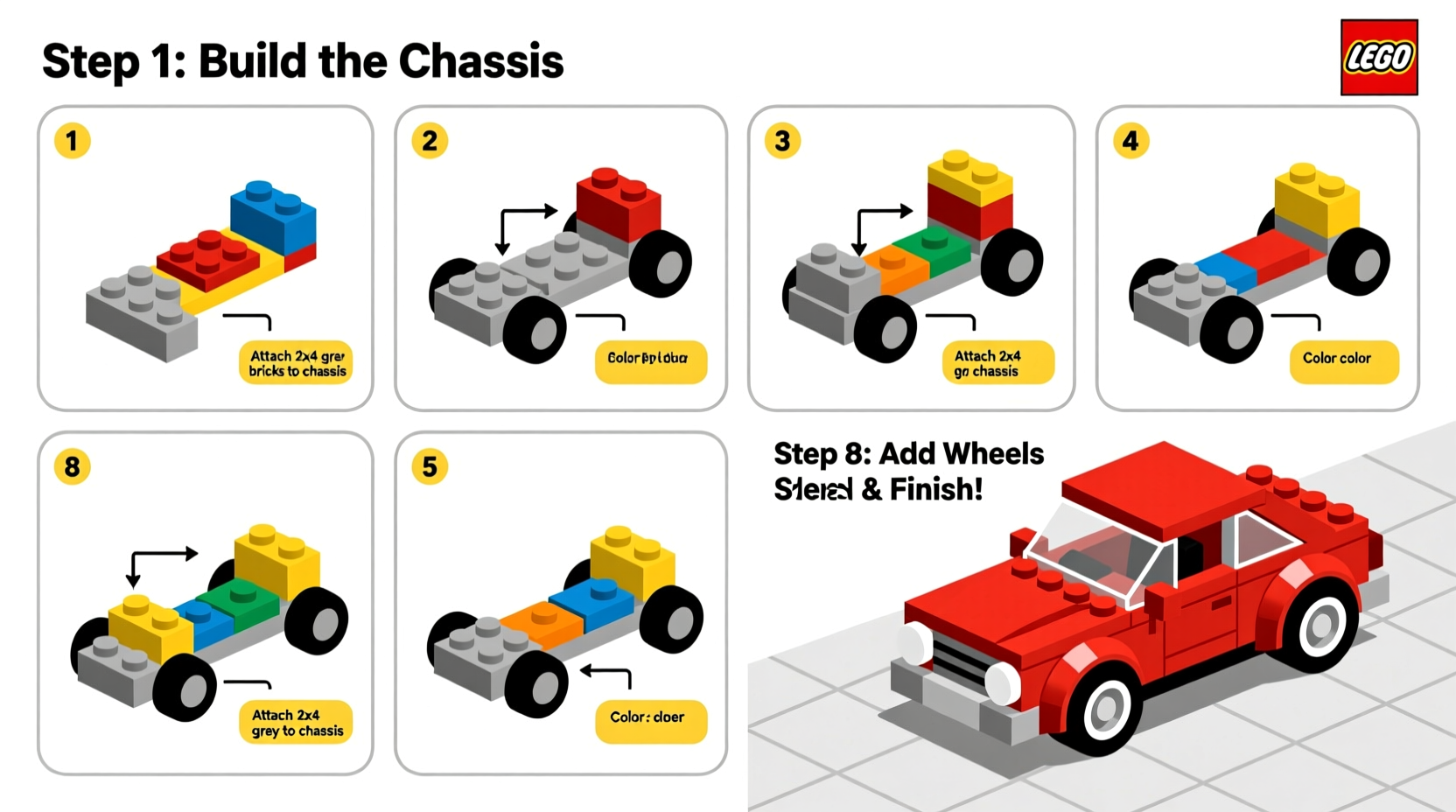how to make a lego car
