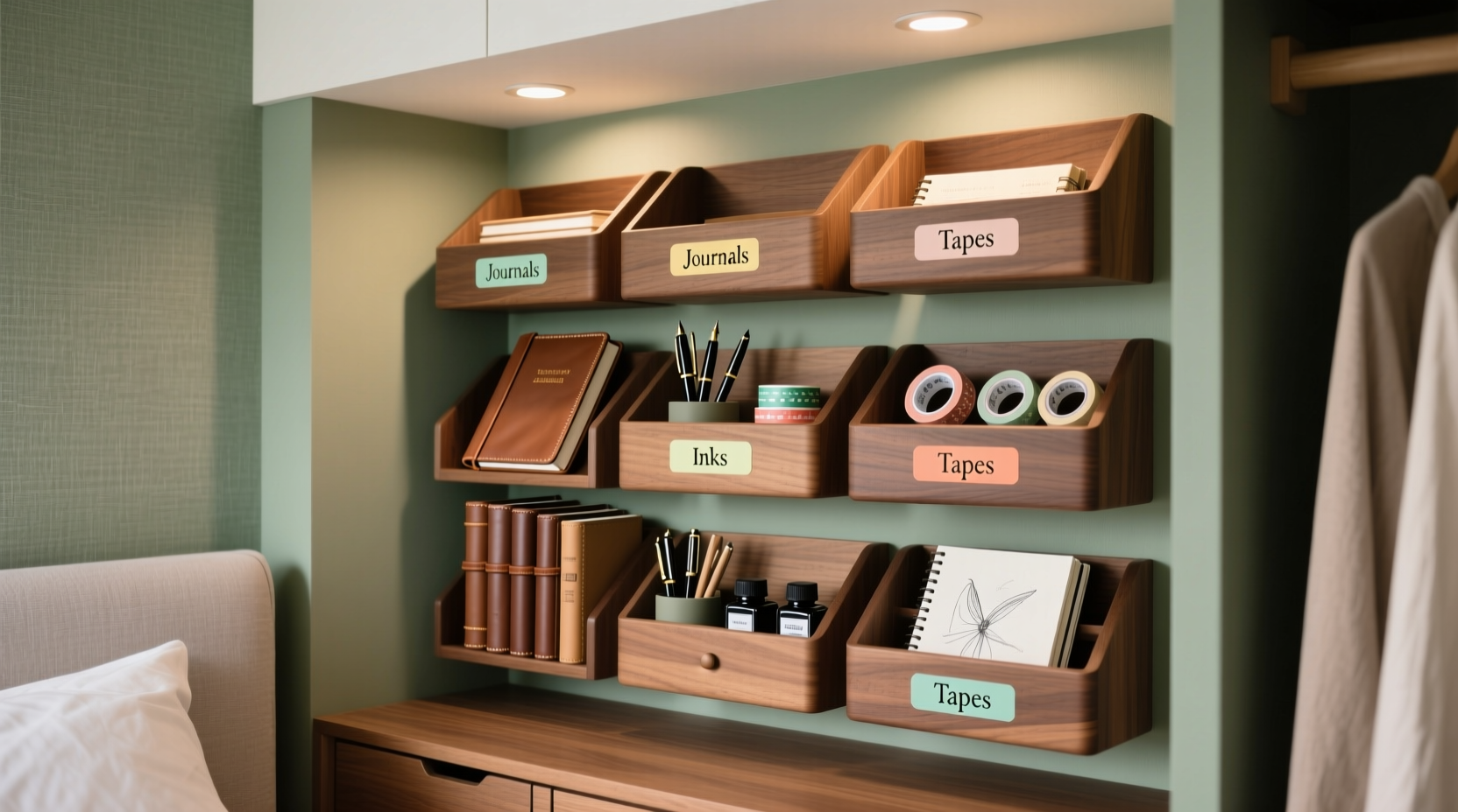 closet organization tips for journaling supplies