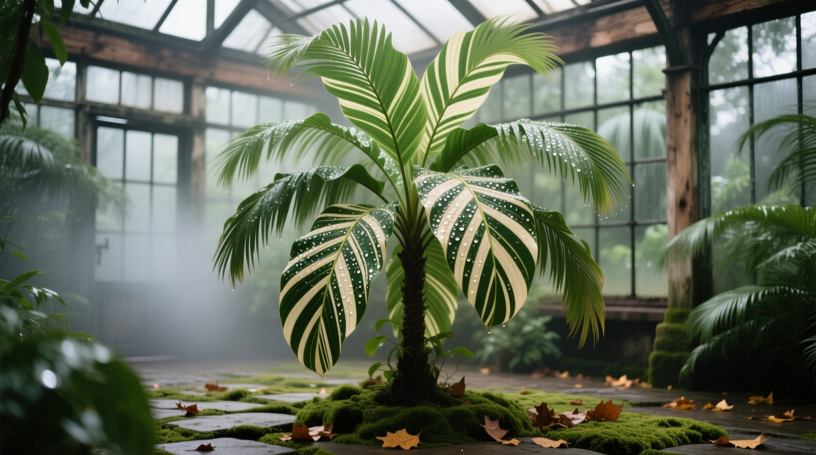 variegated palm plant