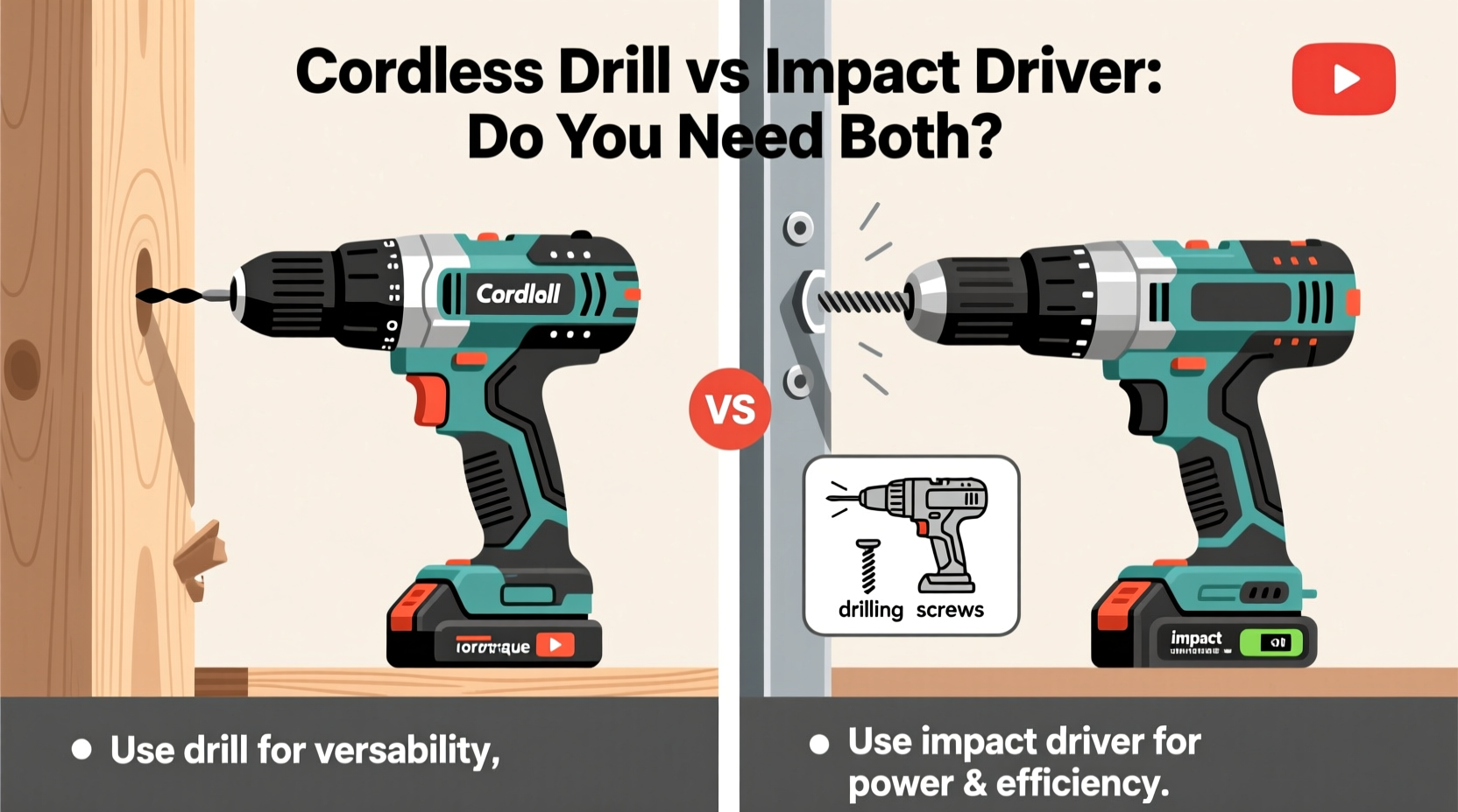 cordless drill vs impact driver do you need both for diy projects