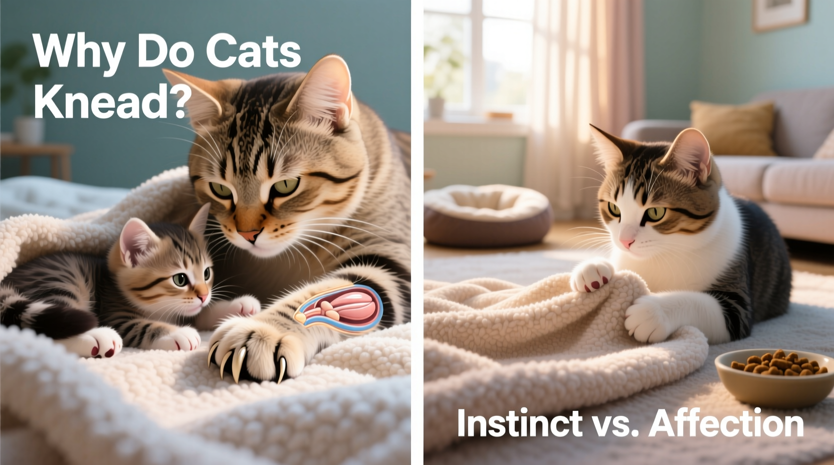 why do cats knead blankets is it affection or just instinct