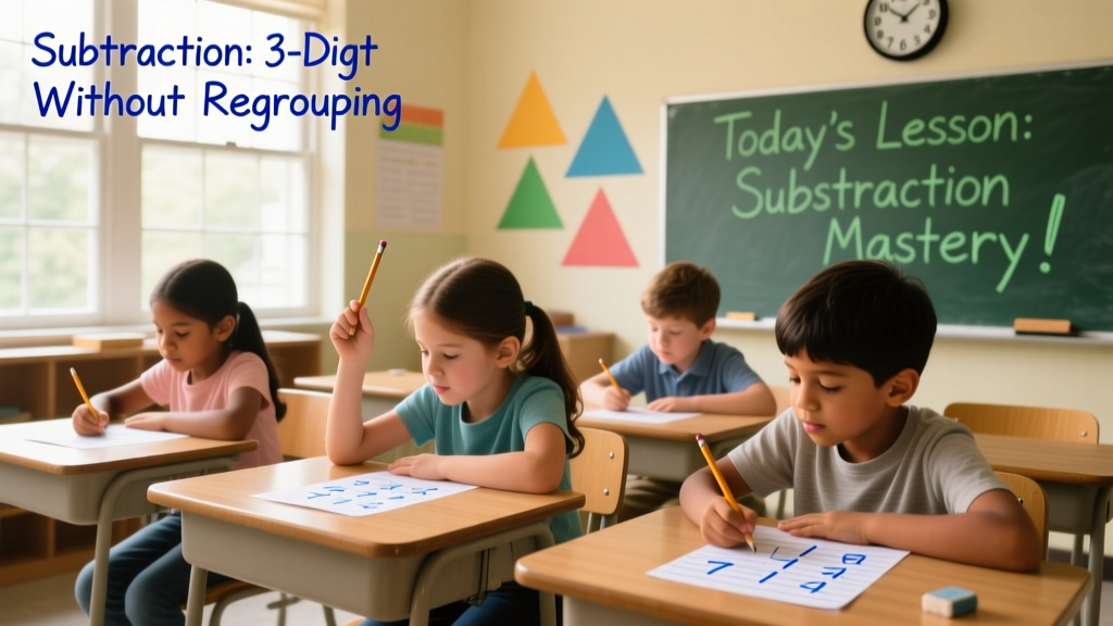 Mastering Subtraction: 3-Digit Without Regrouping for Early Learners