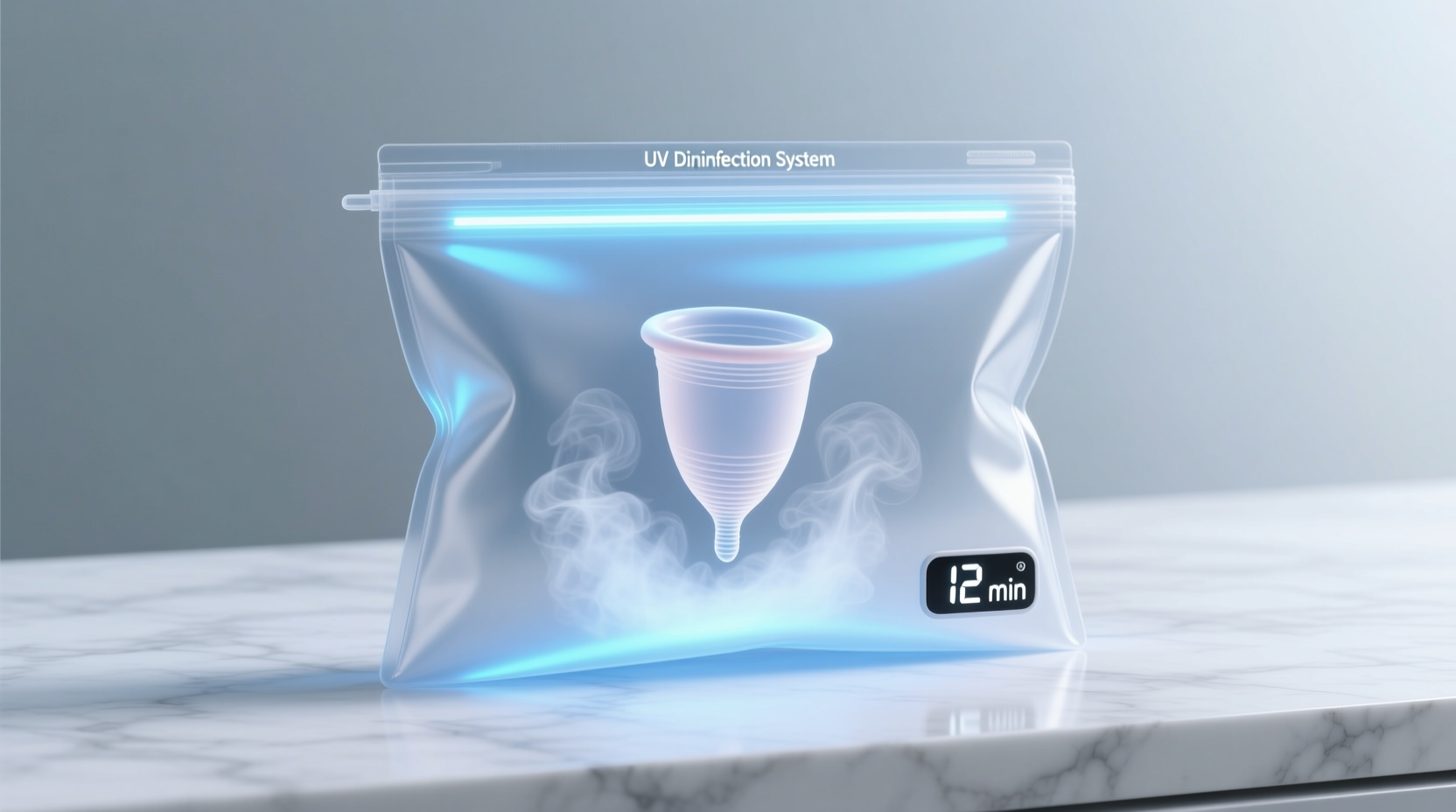 steam uv disinfection for menstrual cup pouches