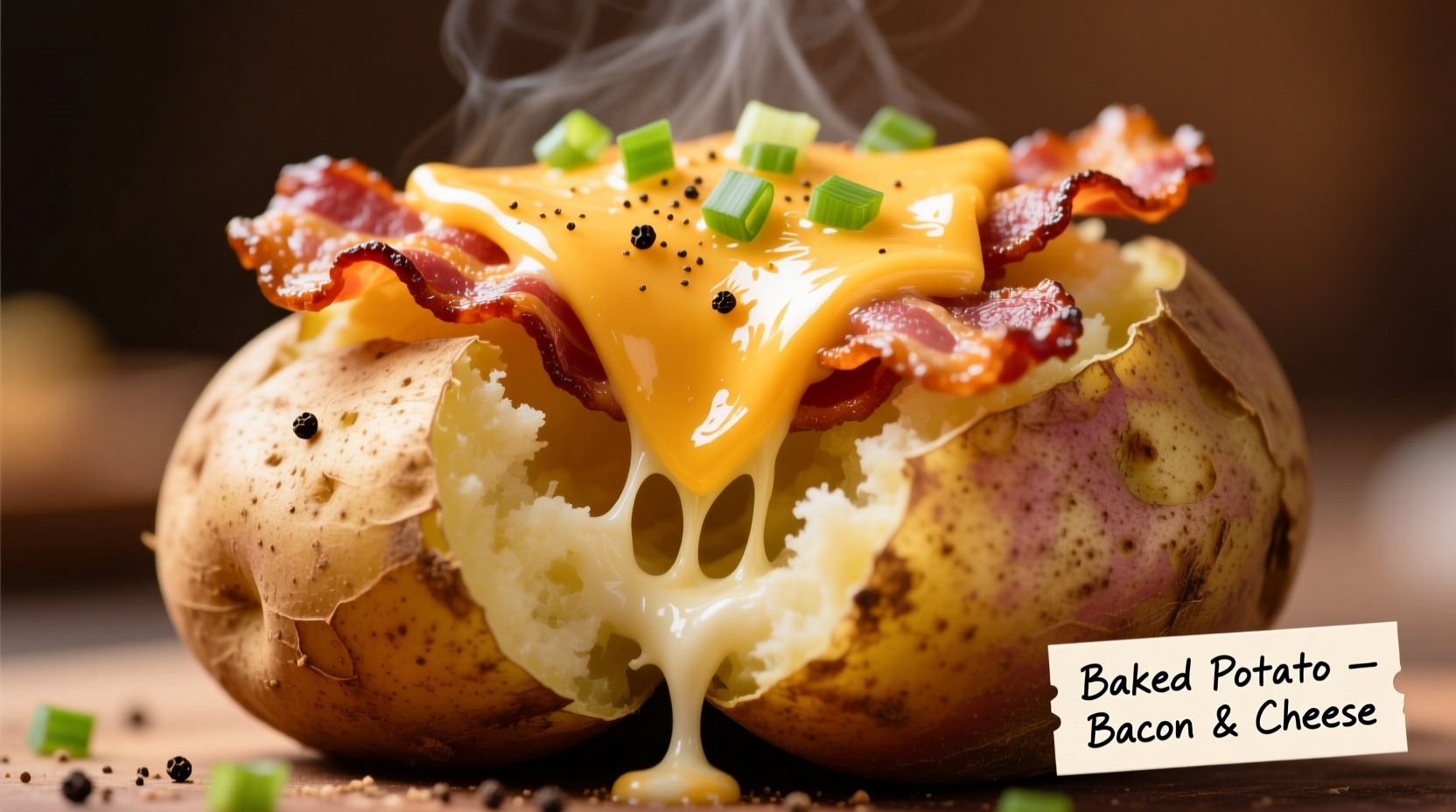 Perfect Baked Potato with Bacon and Cheese Recipe