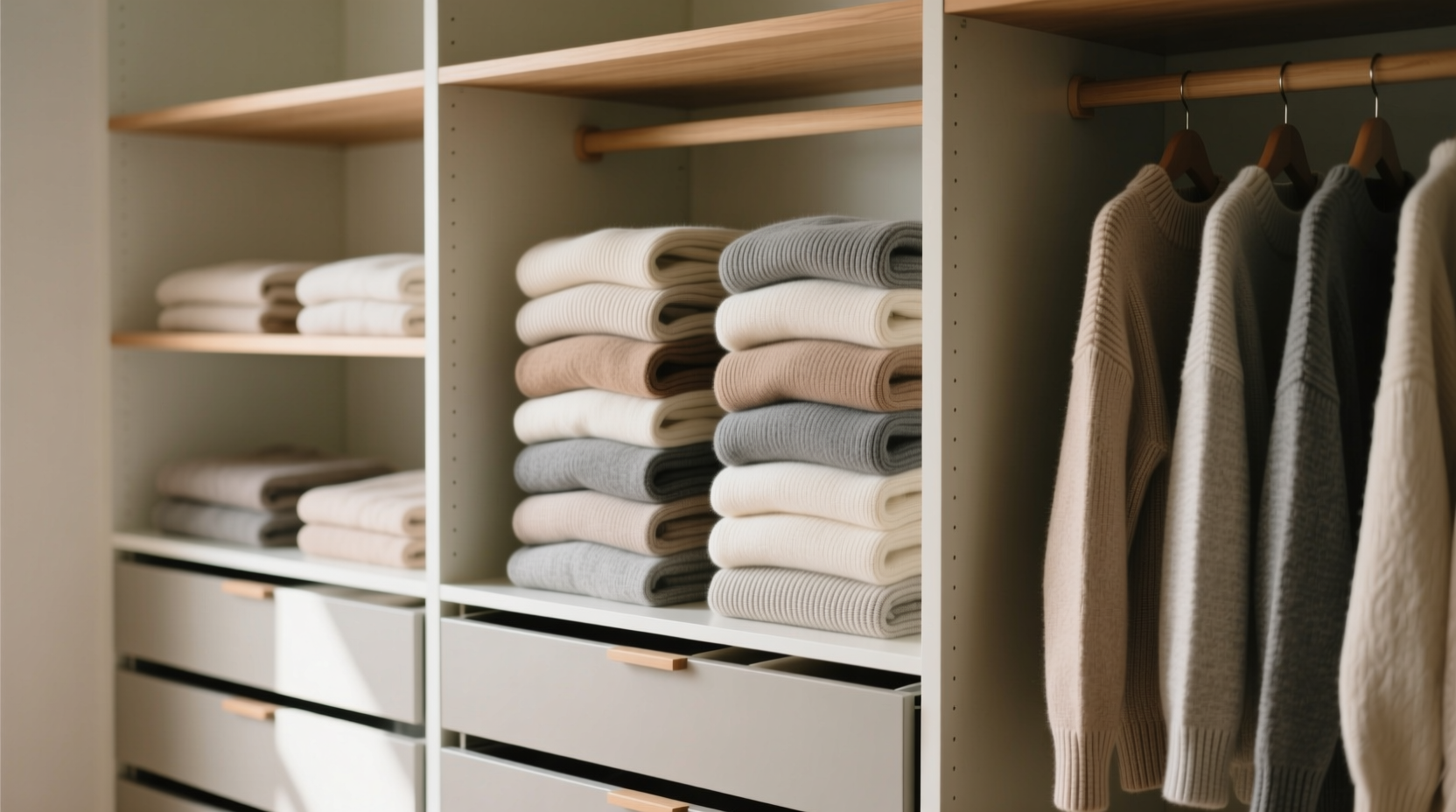knit sweater folding for tight closets
