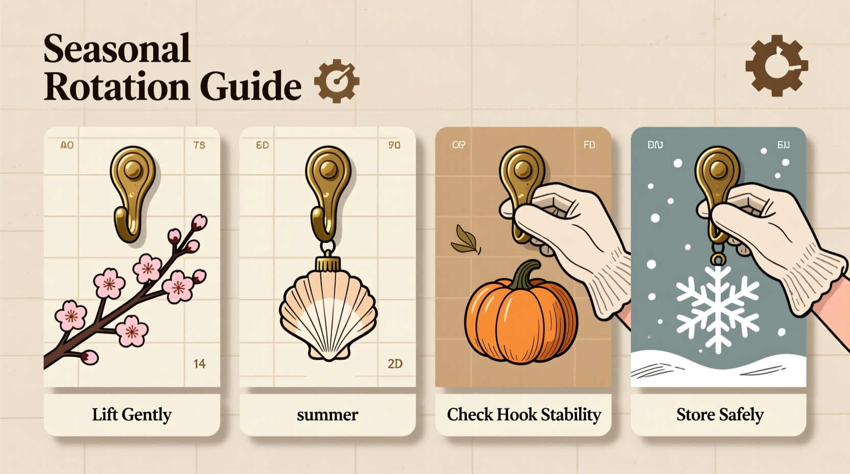 how to rotate ornaments seasonally without damaging hooks