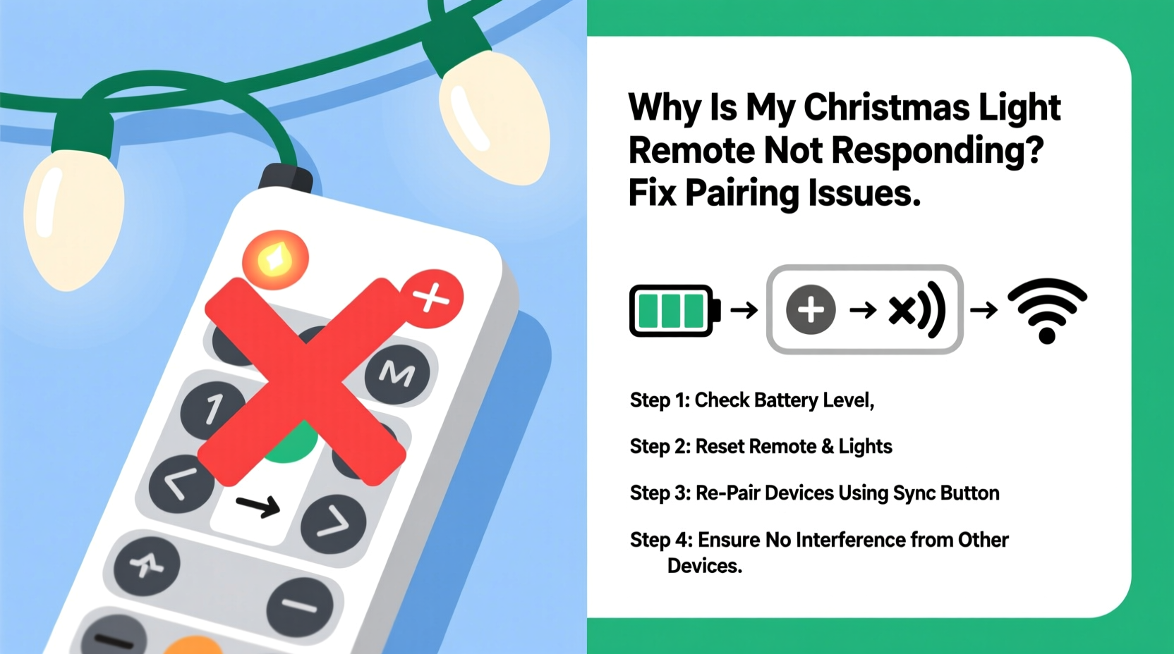 why is my christmas light remote not responding fixing pairing issues