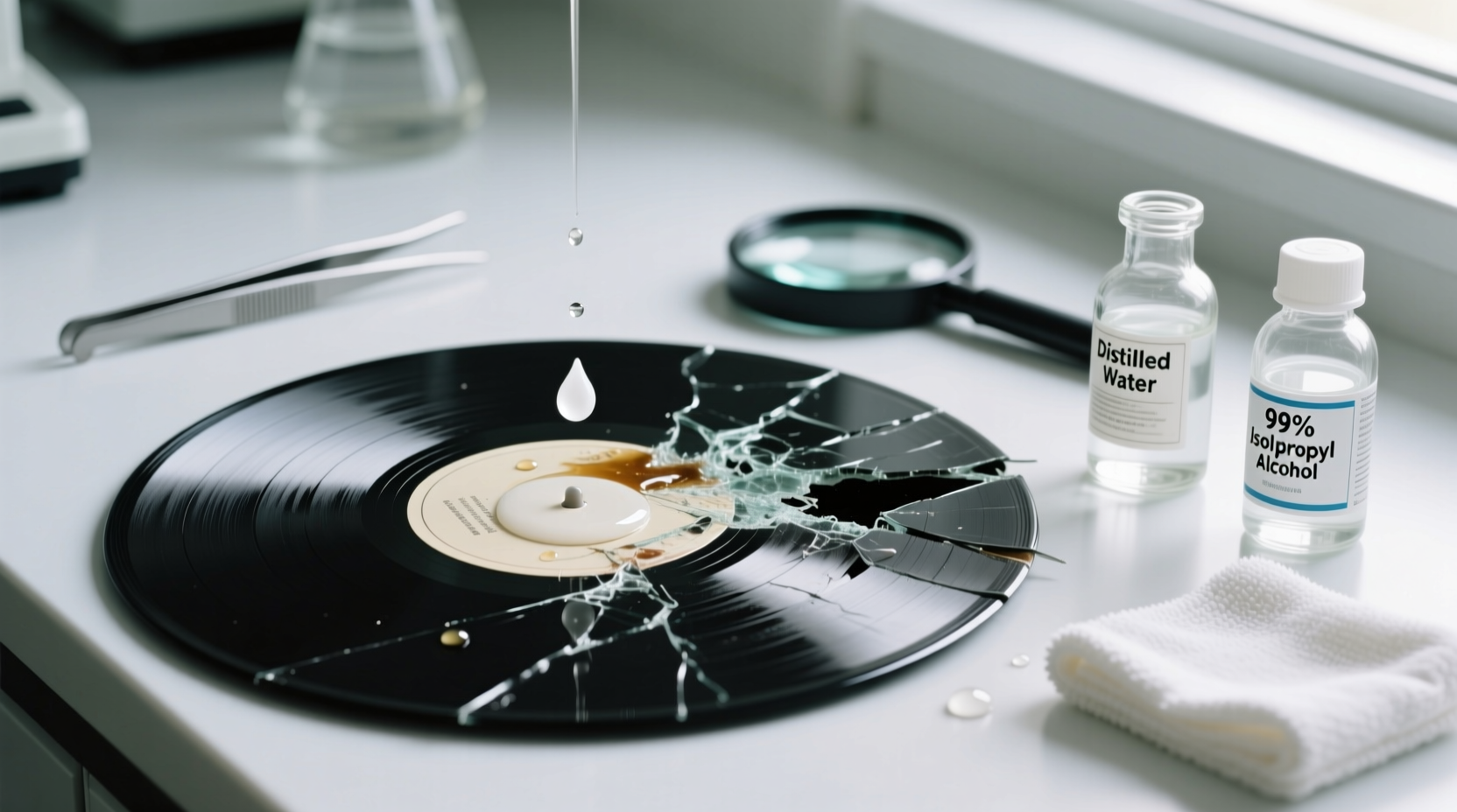is white vinegar safe for vinyl records