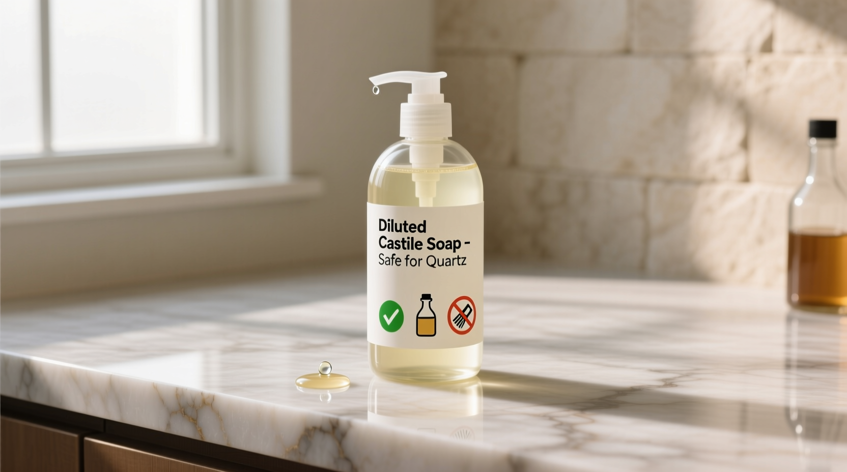 is castile soap safe for quartz countertops