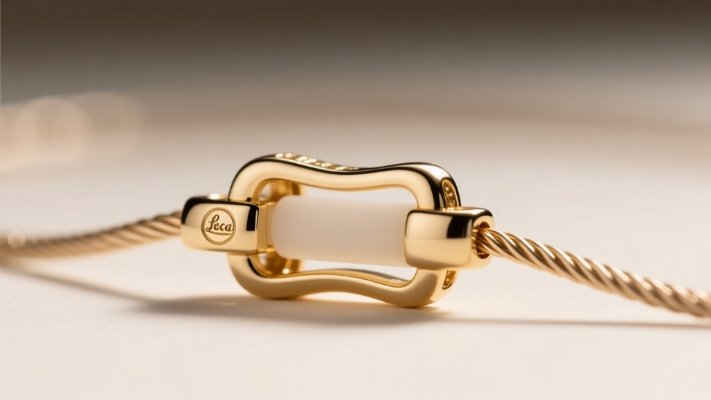 Macro shot of a 14k white gold adjustable slider clasp on a 1.2mm cable chain, showing the silicone insert mechanism clearly.
