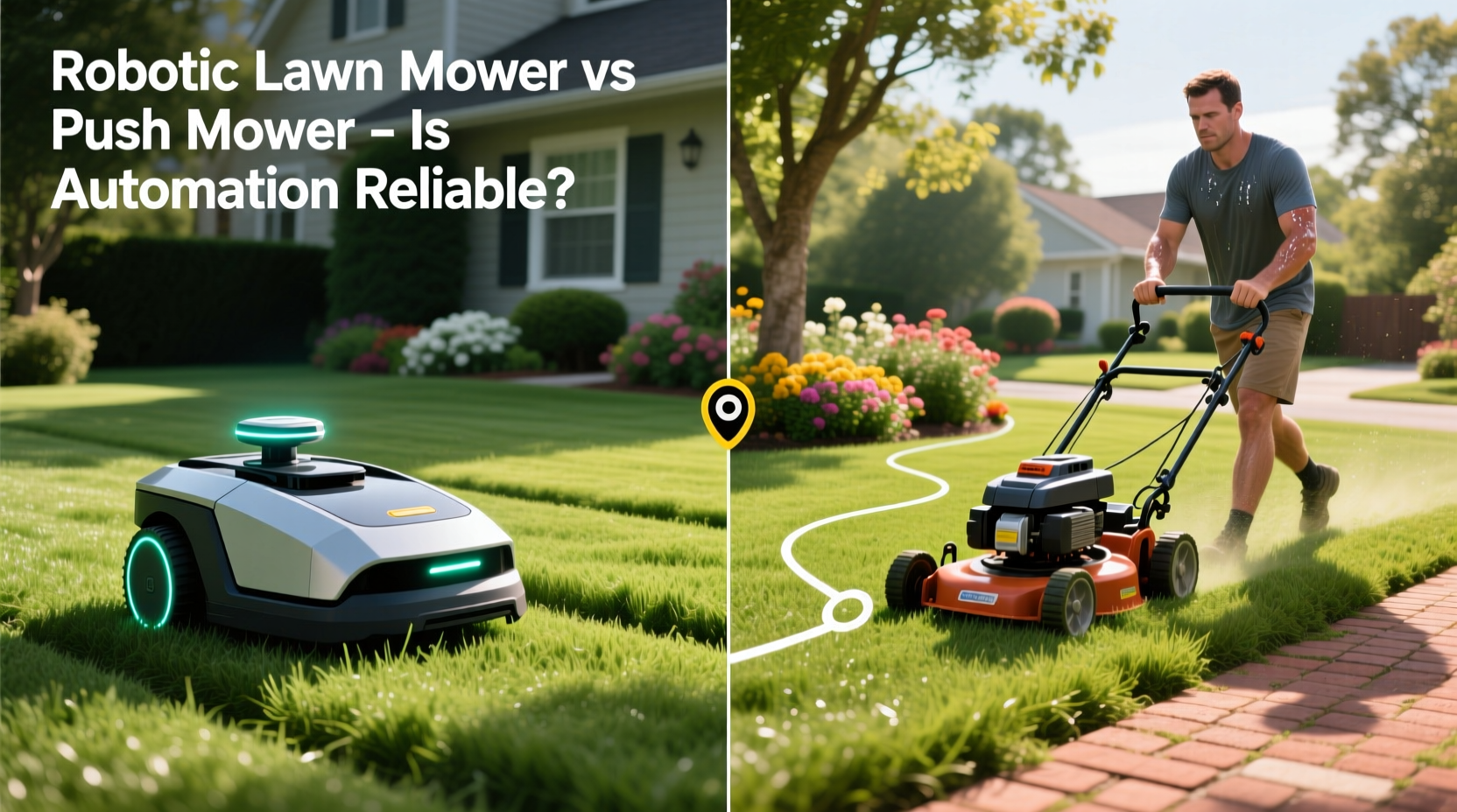 robotic lawn mower vs push mower is the automation reliable