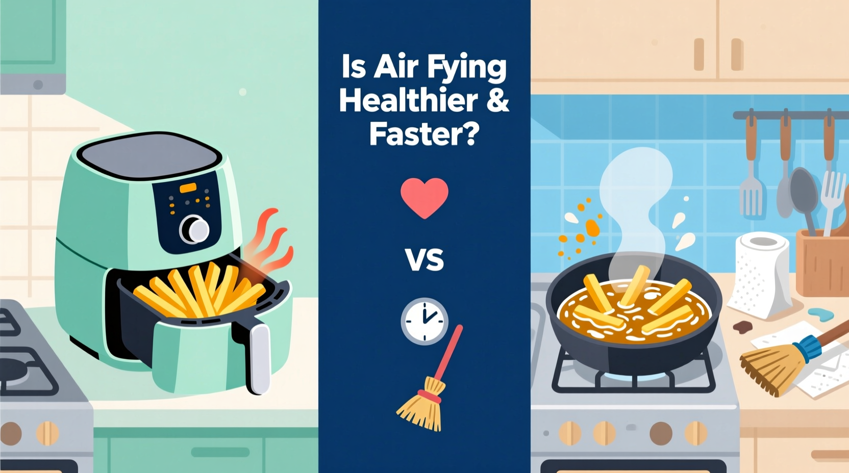 is air frying healthier than deep frying and does it save cleanup time