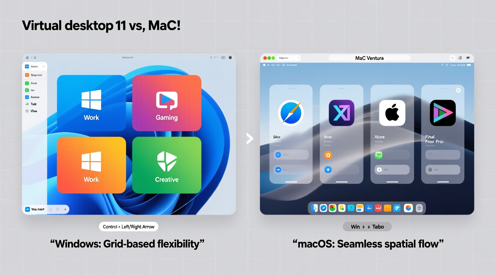 virtual desktops on windows vs mac which os handles multitasking better