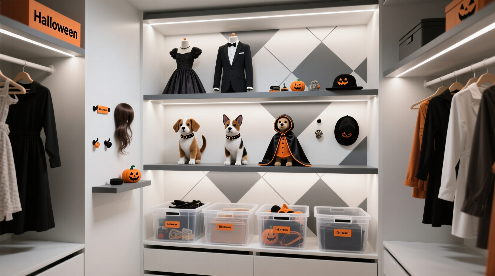 closet organization tips for pet human costumes