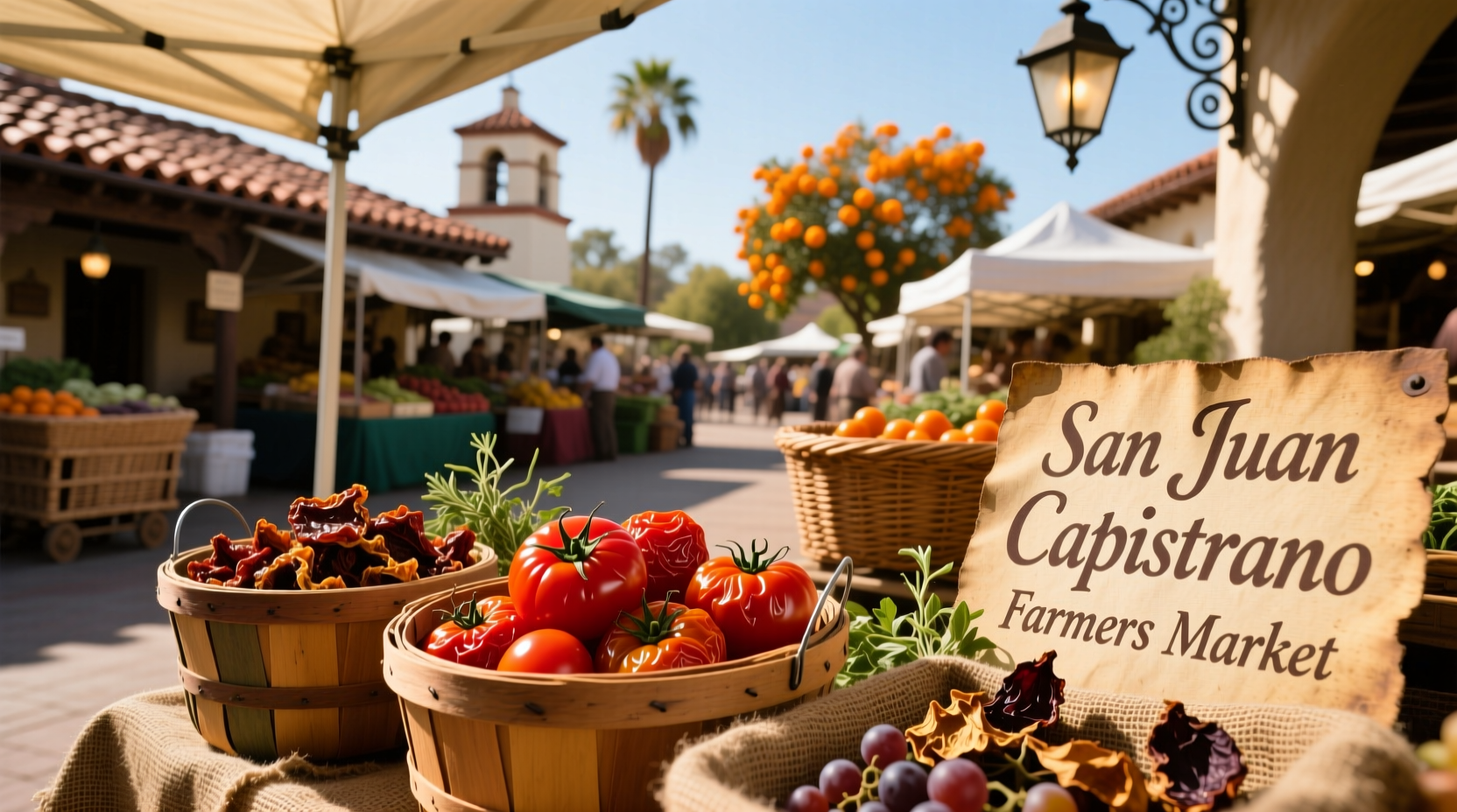 Sun-dried tomatoes at San Juan Capistrano farmers market