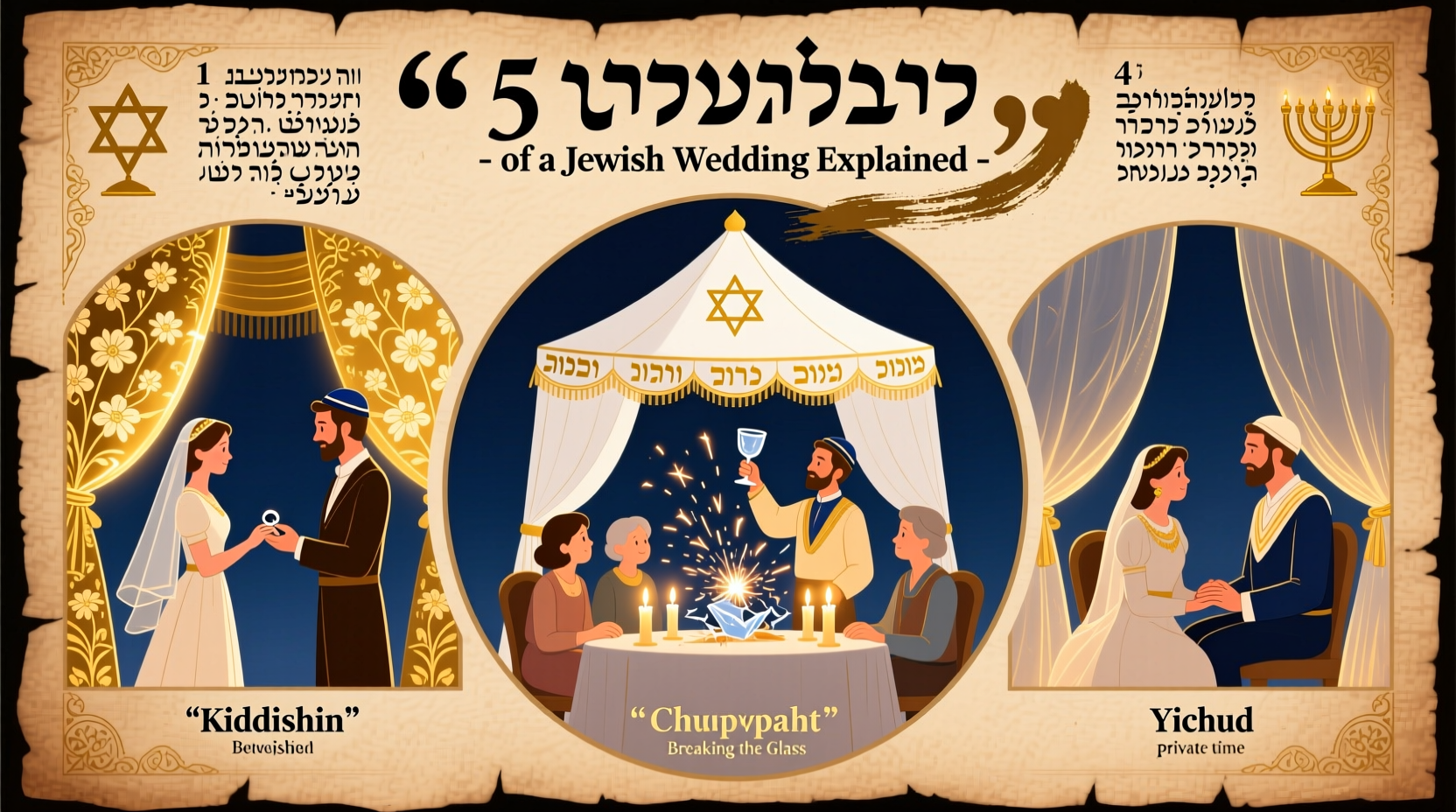 what are 5 rituals of a jewish wedding