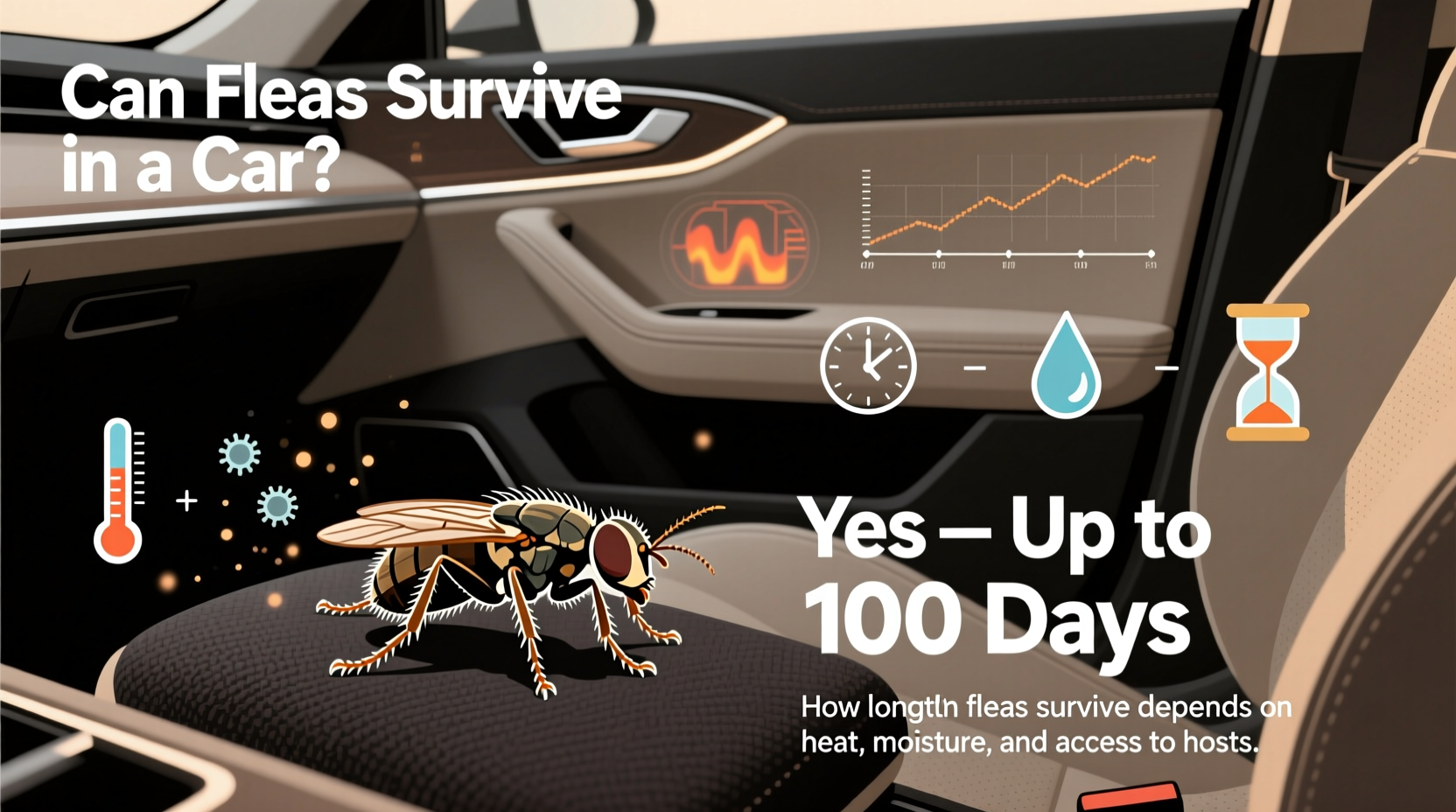 can fleas survive in a car
