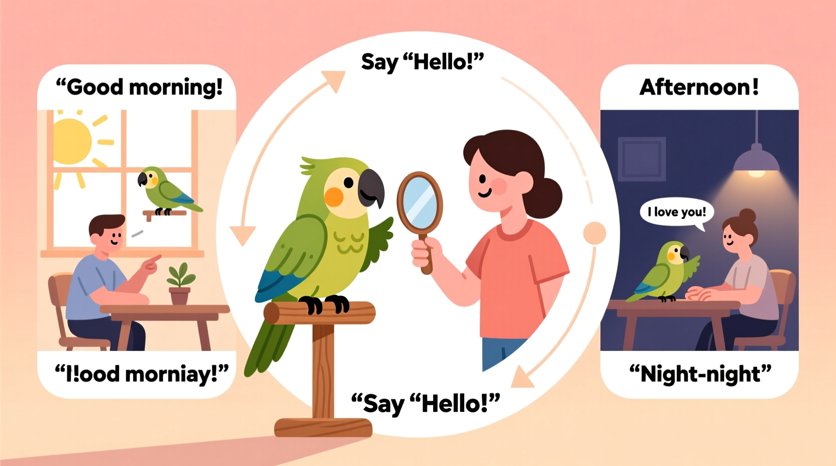 how to teach your bird to talk using consistent daily routines