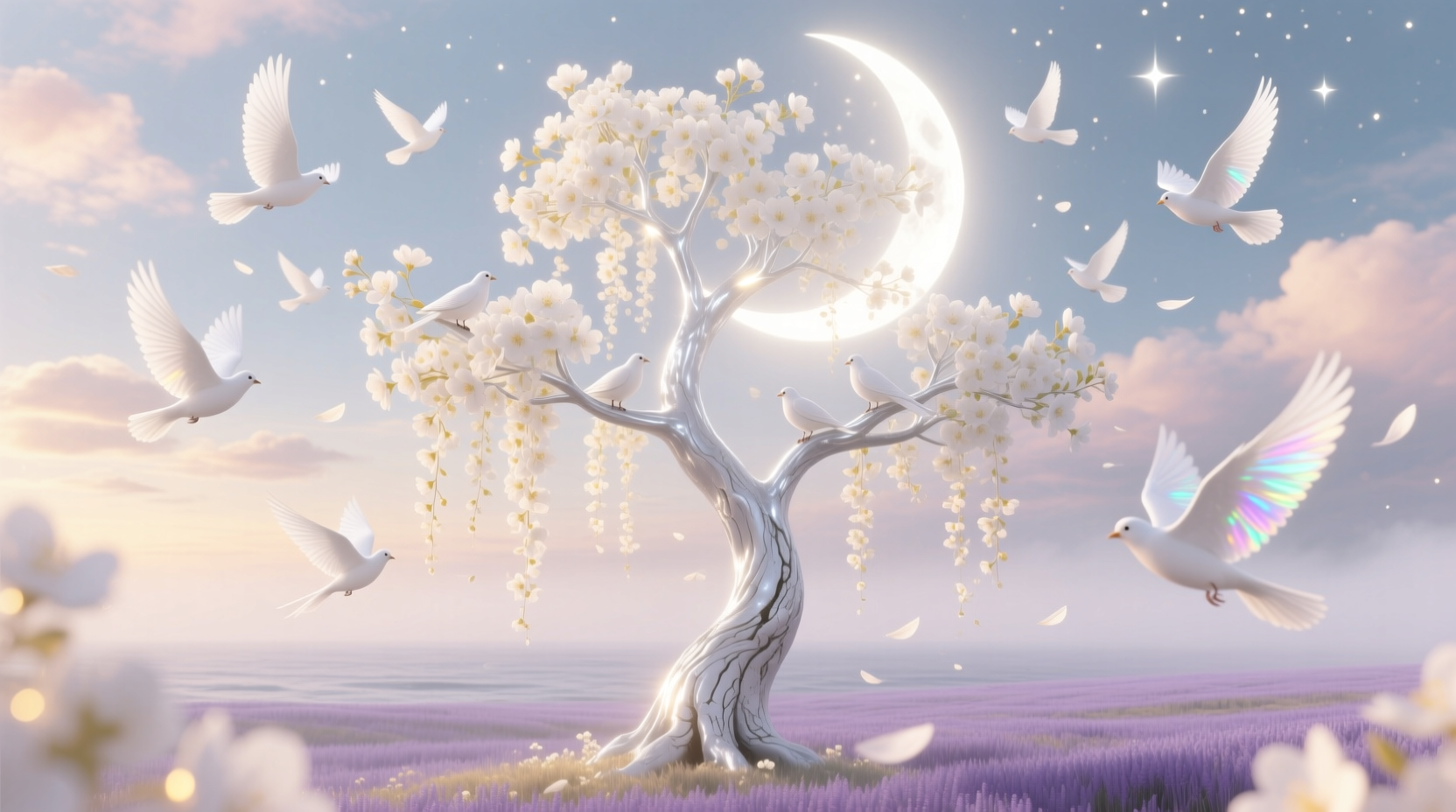 white bird paradise tree