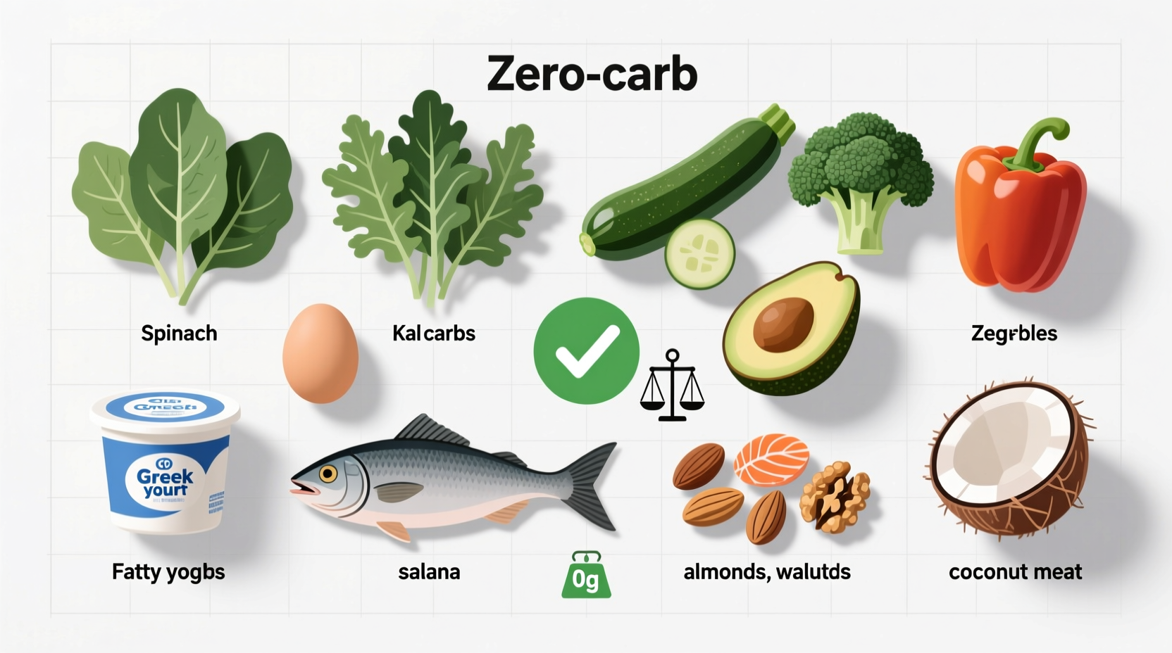 what foods have 0 carbs
