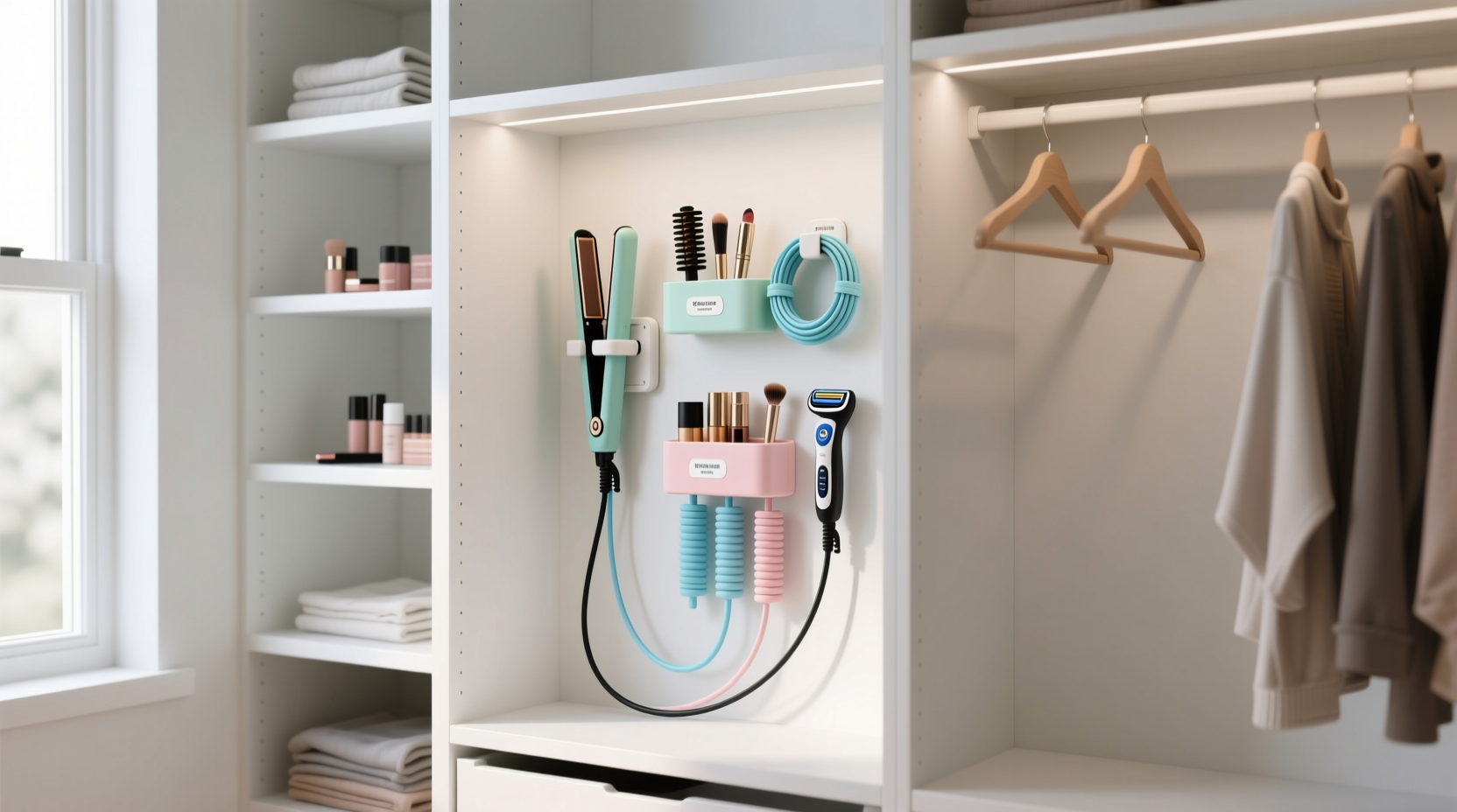 closet organization tips for beauty tool docks