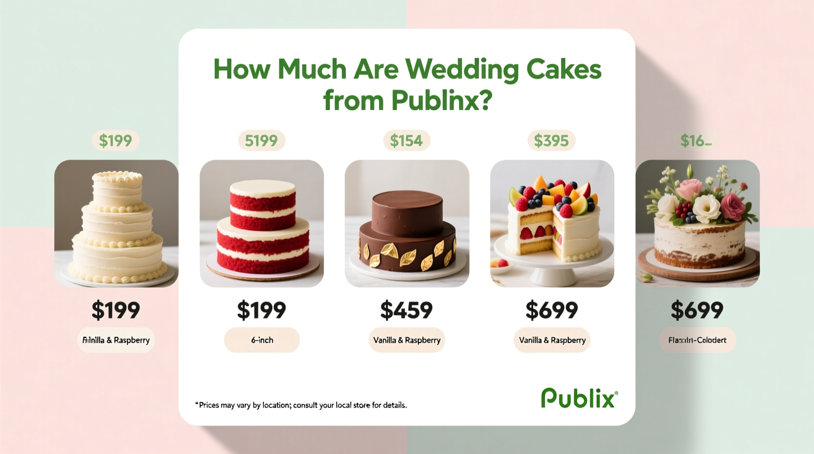 how much are wedding cakes from publix